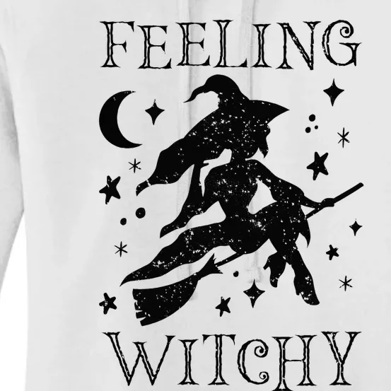 Feeling Witchy Funny Halloween Witch Vibes Kinda Night Women's Pullover Hoodie