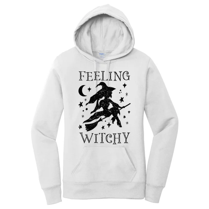 Feeling Witchy Funny Halloween Witch Vibes Kinda Night Women's Pullover Hoodie