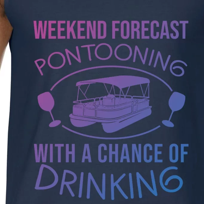 Funny Weekend Forecast Pontooning Cute Pontoon Boat Gift Funny Gift Comfort Colors® Tank Top