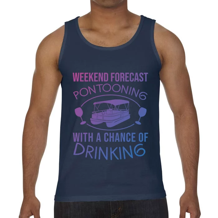 Funny Weekend Forecast Pontooning Cute Pontoon Boat Gift Funny Gift Comfort Colors® Tank Top