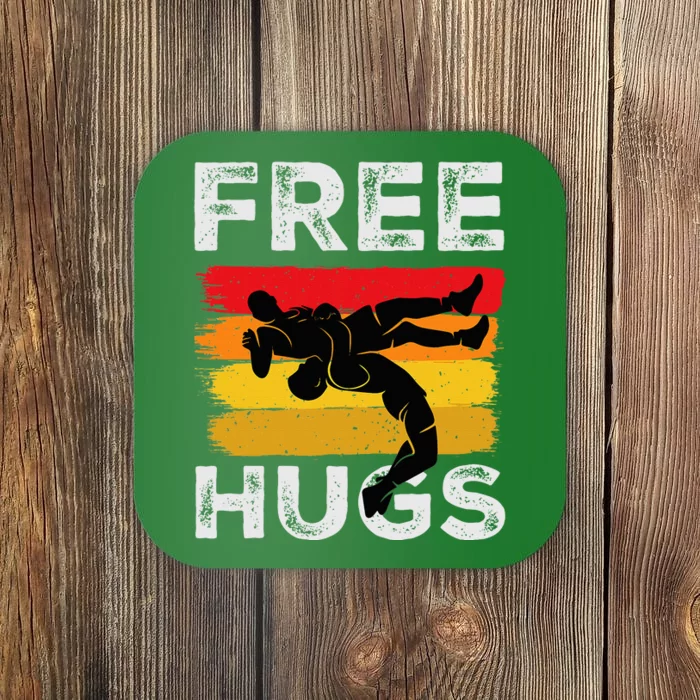 Funny Wrestling Free Hugs Wrestling Presents Coaster