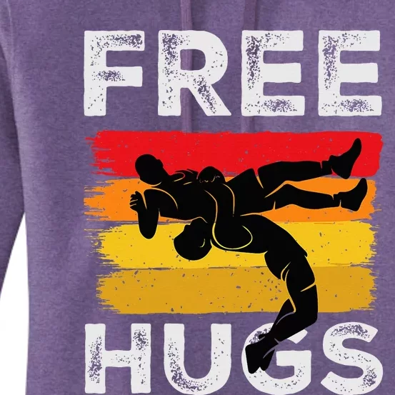 Funny Wrestling Free Hugs Wrestling Presents Women's Pullover Hoodie