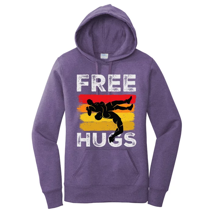 Funny Wrestling Free Hugs Wrestling Presents Women's Pullover Hoodie