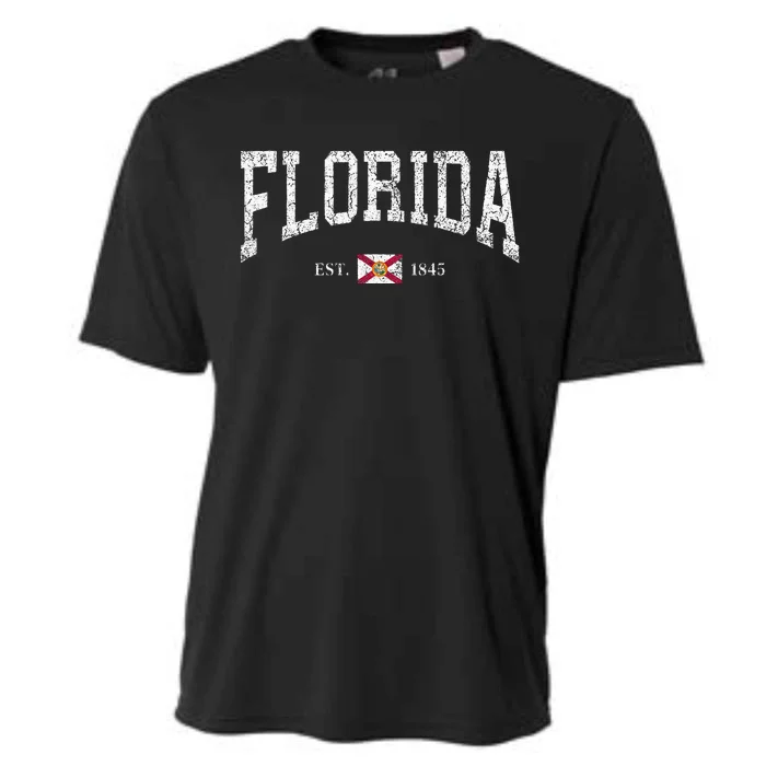 Florida Women Florida State Flag Distressed Cooling Performance Crew T-Shirt