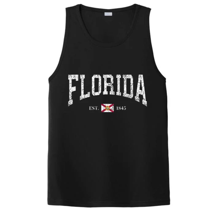 Florida Women Florida State Flag Distressed Performance Tank