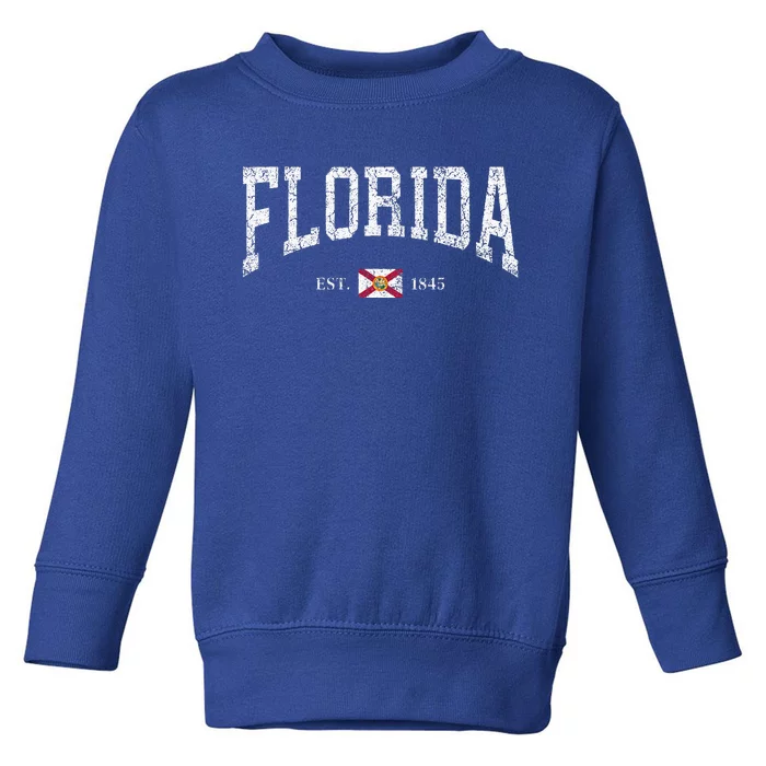 Florida Women Florida State Flag Distressed Toddler Sweatshirt