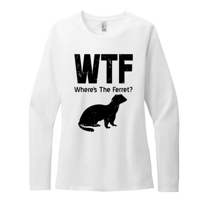 Ferret Wtf Funny Where’s The Ferret Womens CVC Long Sleeve Shirt