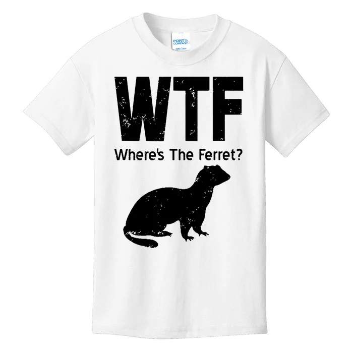 Ferret Wtf Funny Where’s The Ferret Kids T-Shirt