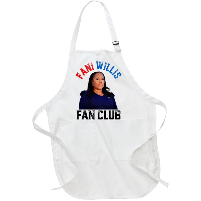 Fani Willis Fan Club Retro Usa Flag American Funny Politica Full-Length Apron With Pocket