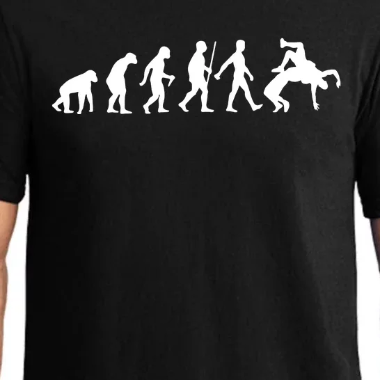 Funny Wrestling For Judo Wrestler Human Evolution Pajama Set