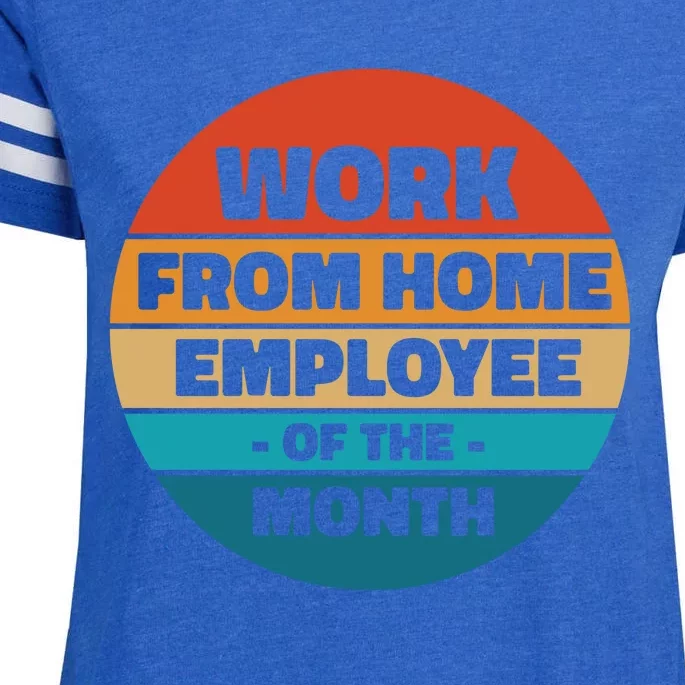 Funny Work From Home Employee Of The Month Retro Enza Ladies Jersey Football T-Shirt