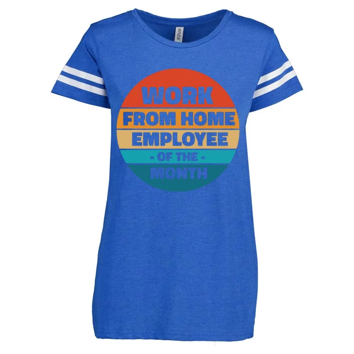 Funny Work From Home Employee Of The Month Retro Enza Ladies Jersey Football T-Shirt