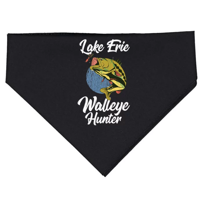 Funny Walleye Fishing Lake Erie Walleye Hunter USA-Made Doggie Bandana