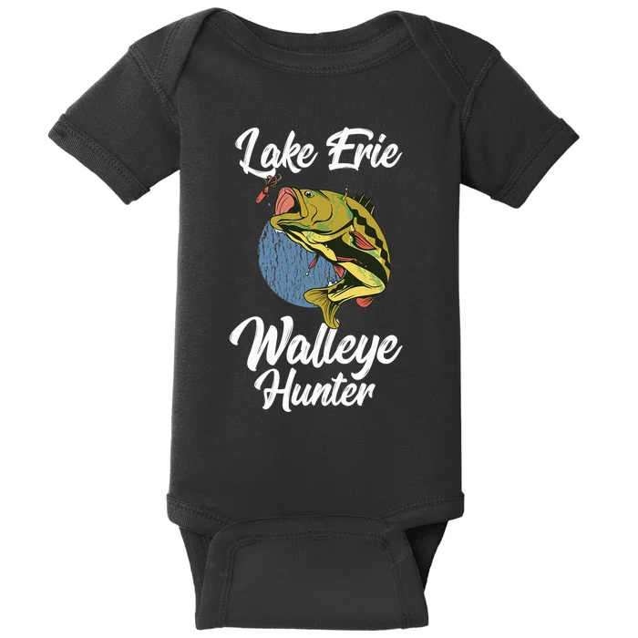 Funny Walleye Fishing Lake Erie Walleye Hunter Baby Bodysuit