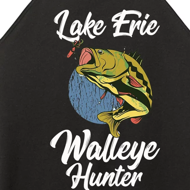 Funny Walleye Fishing Lake Erie Walleye Hunter Women’s Perfect Tri Rocker Tank