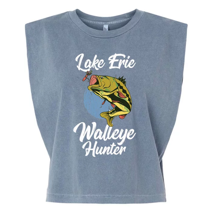 Funny Walleye Fishing Lake Erie Walleye Hunter Garment-Dyed Women's Muscle Tee