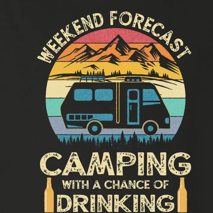 Funny Weekend Forecast Camping With A Chance Of Drinking Toddler Long Sleeve Shirt