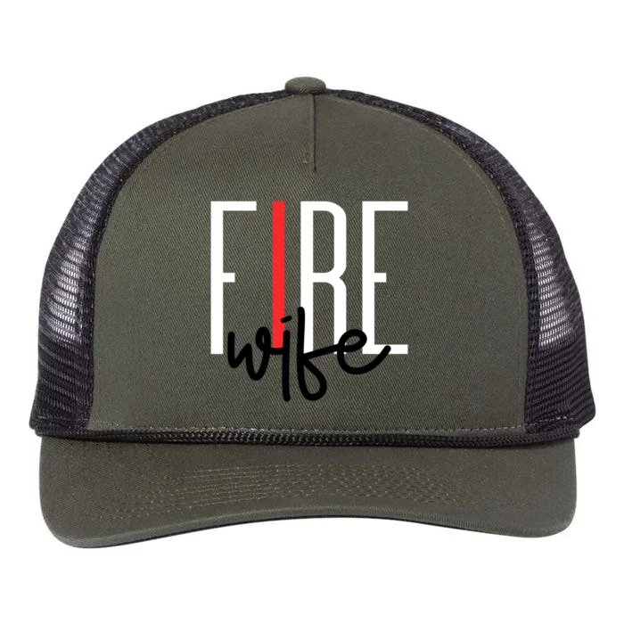 Fire Wife Firefighter Wife Fire Life Funny Gift Retro Rope Trucker Hat Cap