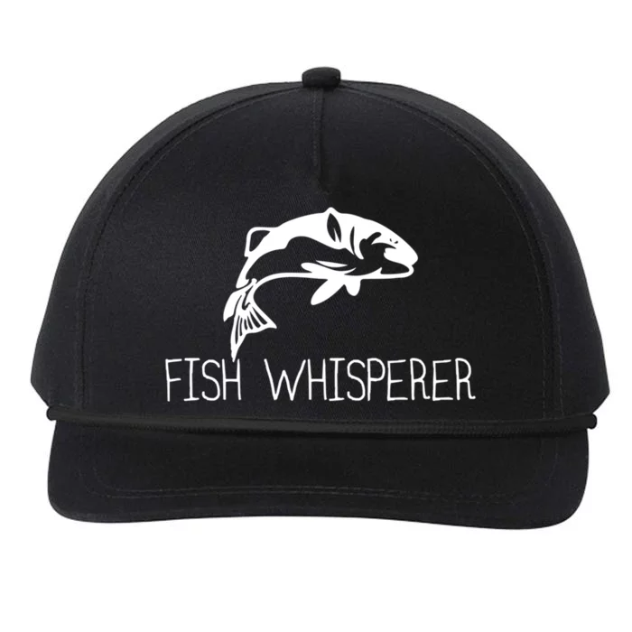 Fish Whisperer Fishing Fisher Gift Great Gift Snapback Five-Panel Rope Hat