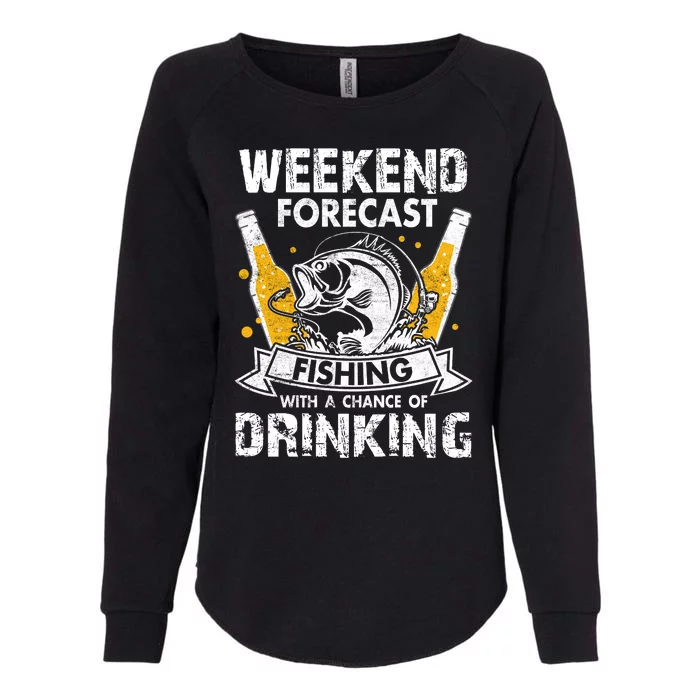 Funny Weekend Forcast Fishing With A Chance Of Drinking Womens California Wash Sweatshirt