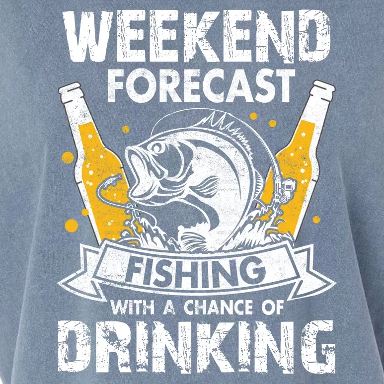 Funny Weekend Forcast Fishing With A Chance Of Drinking Garment-Dyed Women's Muscle Tee