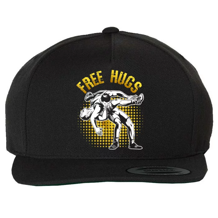 Funny Wrestling Free Hugs Wool Snapback Cap