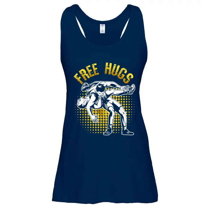 Funny Wrestling Free Hugs Ladies Essential Flowy Tank