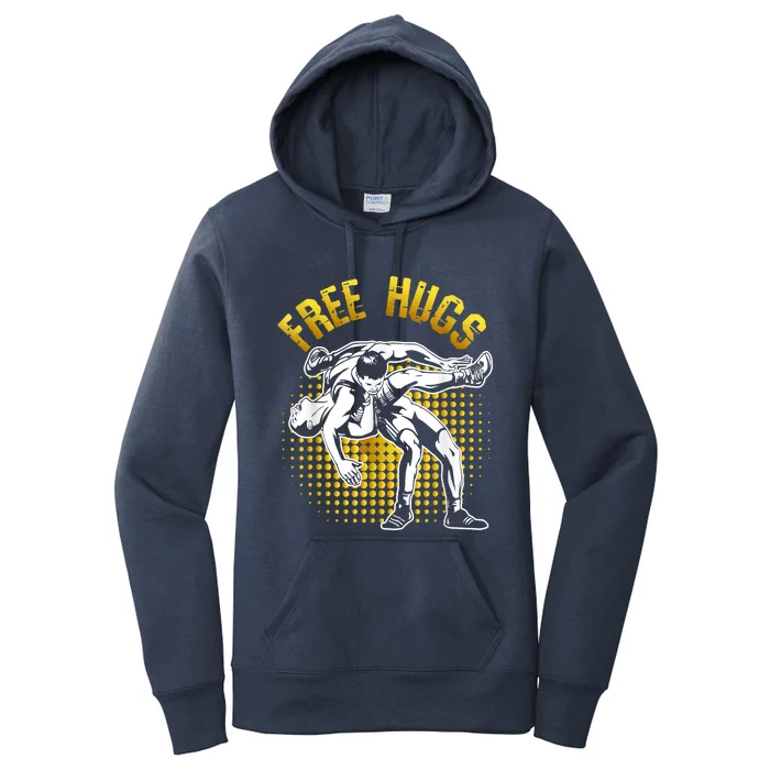 Funny Wrestling Free Hugs Women's Pullover Hoodie