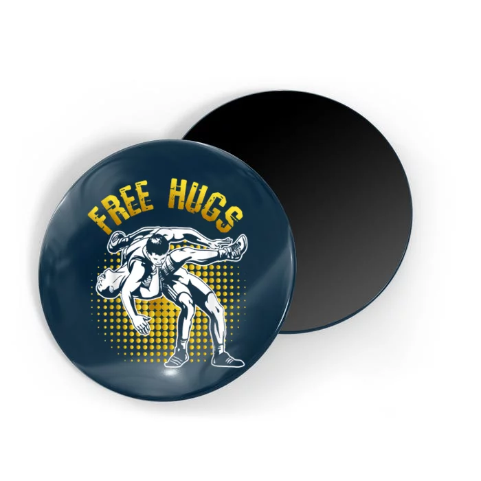 Funny Wrestling Free Hugs Magnet