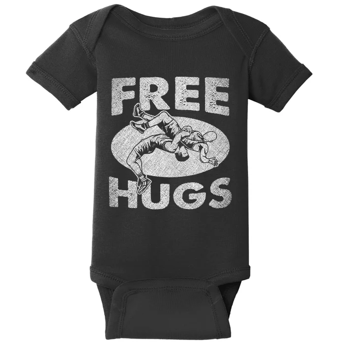 Funny Wrestling Free Hugs Wrestling Presents Baby Bodysuit