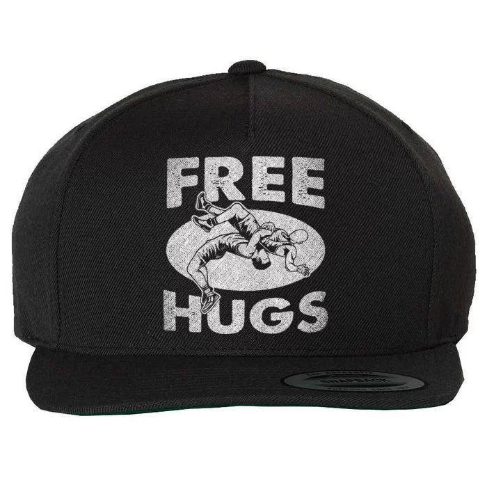 Funny Wrestling Free Hugs Wrestling Presents Wool Snapback Cap