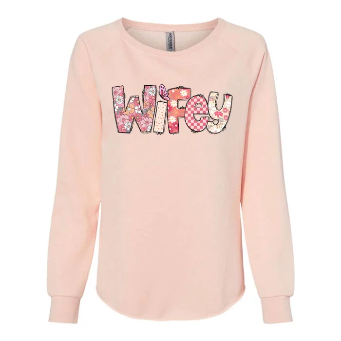 Floral Wife From Husband Family Womens California Wash Sweatshirt