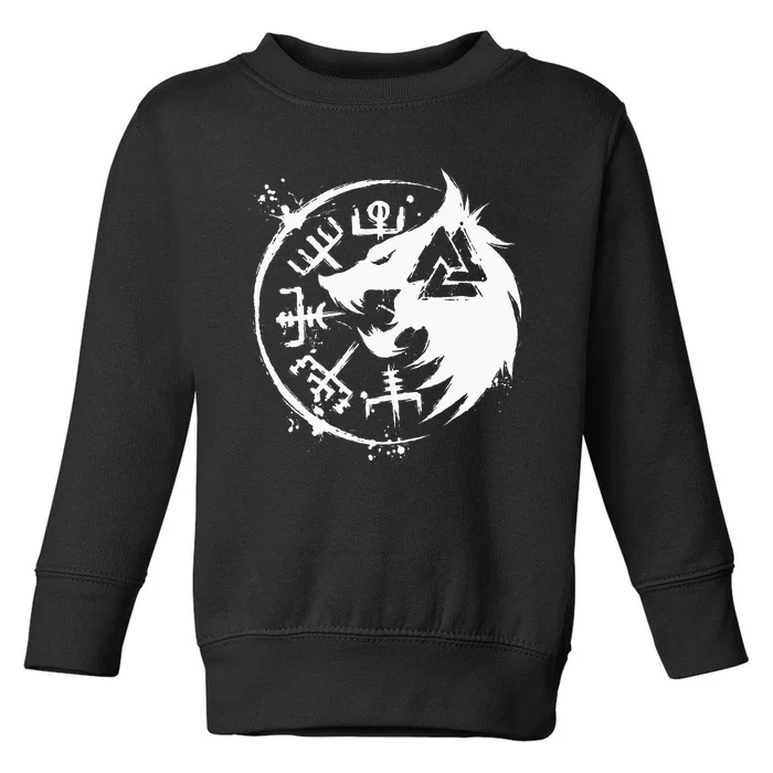 Fenrir Wolf Fenris Wolf Viking Vegvisir Valknut Toddler Sweatshirt