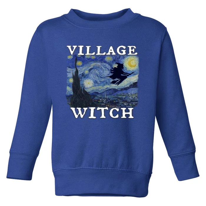 Funny Witchy Gift Village Witch Gift Van Gogh Wicca Pagan Gift Toddler Sweatshirt