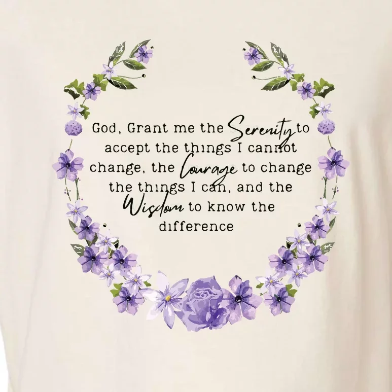 Floral Women Girl God Grant Me The Serenity Prayer Spiritu Garment-Dyed Women's Muscle Tee