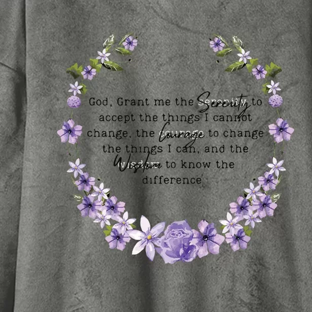 Floral Women Girl God Grant Me The Serenity Prayer Spiritu Hooded Wearable Blanket