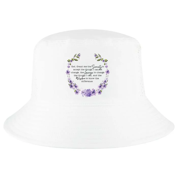 Floral Women Girl God Grant Me The Serenity Prayer Spiritu Cool Comfort Performance Bucket Hat