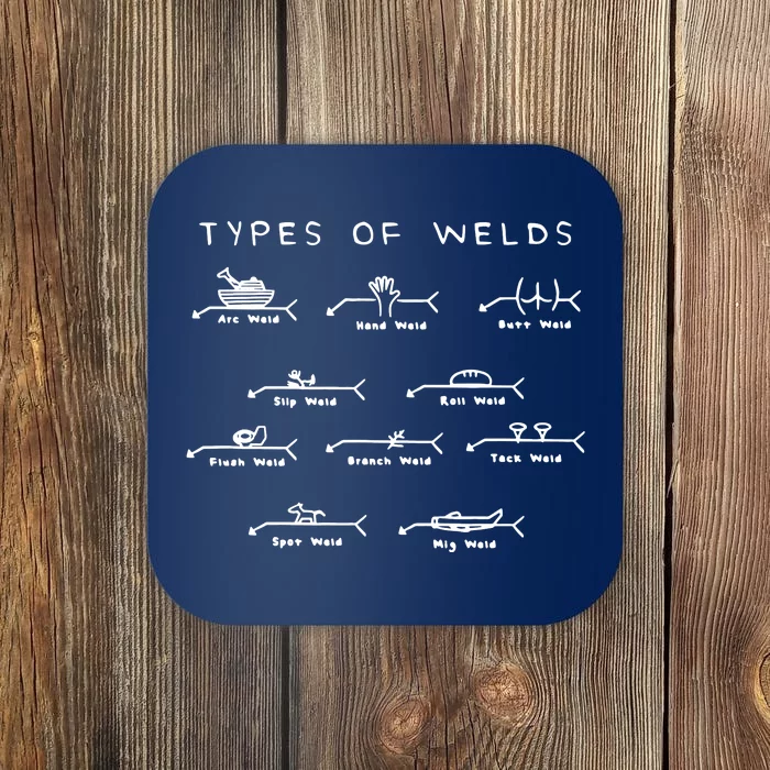 Funny Welding Gifts Ten Types Of Welds Welding Humor Coaster