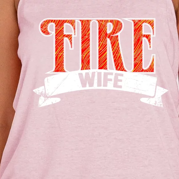 Firefighter Wife Gift Funny Proud Hot Fire Wife Gift Women's Knotted Racerback Tank