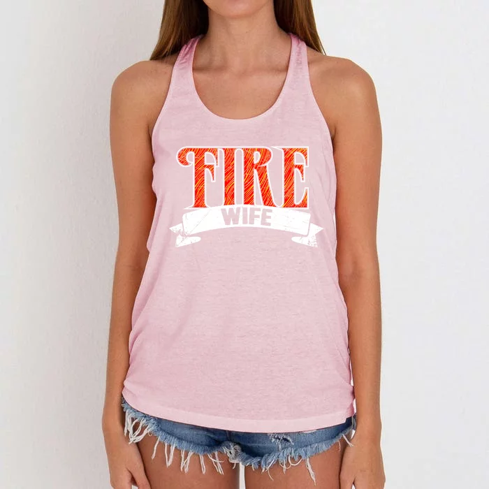 Firefighter Wife Gift Funny Proud Hot Fire Wife Gift Women's Knotted Racerback Tank