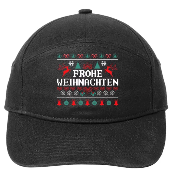 Frohe Weihnachten German Merry Christmas Holidays Germany 7-Panel Snapback Hat