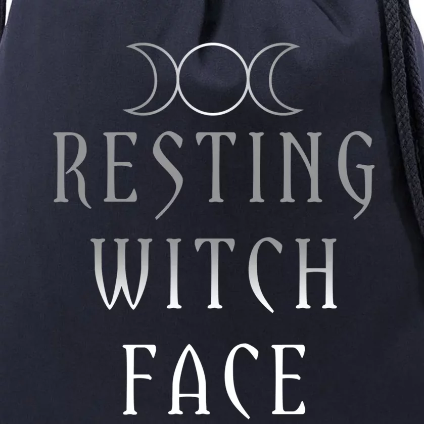 Funny Wiccan Goddess Moon Resting Witch Face Pagan Gift Drawstring Bag