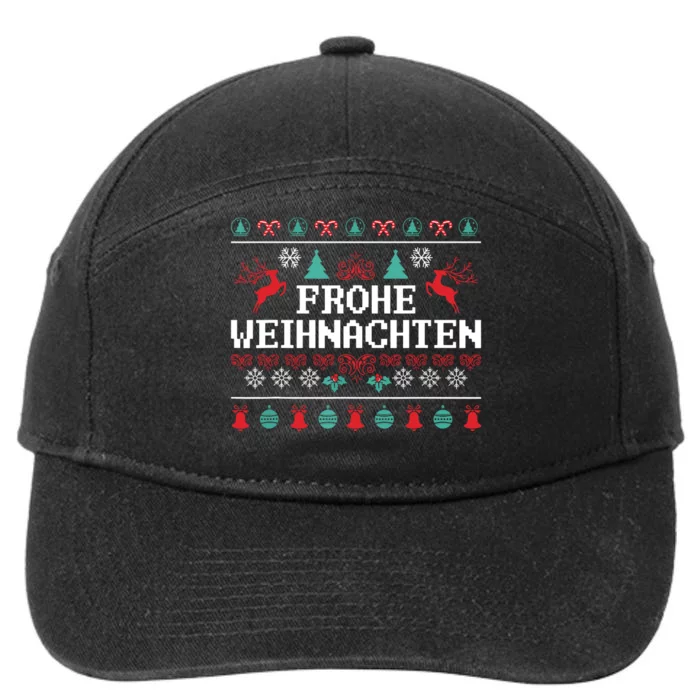 Frohe Weihnachten German Merry Christmas Holidays Germany 7-Panel Snapback Hat