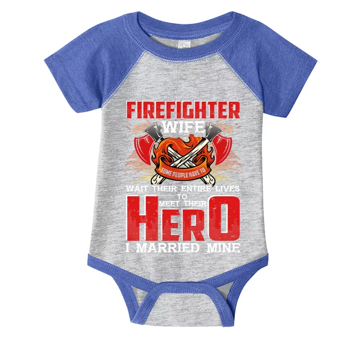 Firefighter Wife Gift Husband Is A Firefighter Proud Wife Gift Infant Baby Jersey Bodysuit