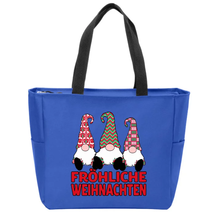 FröHliche Weihnachten Ger Christmas Nordic Gnomes Gift Zip Tote Bag