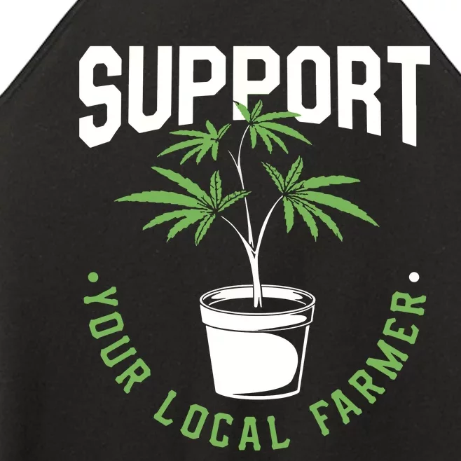 Funny Weed Gift Support Your Local Farmer Local Grower Women’s Perfect Tri Rocker Tank