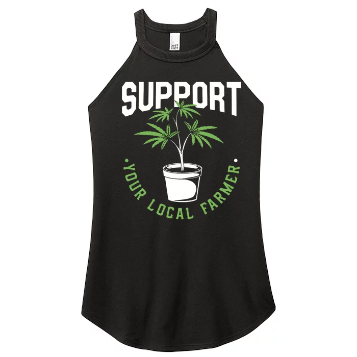 Funny Weed Gift Support Your Local Farmer Local Grower Women’s Perfect Tri Rocker Tank