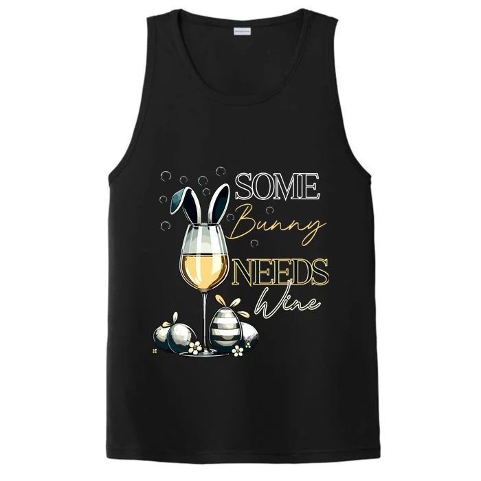 Funny Wine Glasses Bunny Drink Drinking Easter Day Vneck Performance Tank