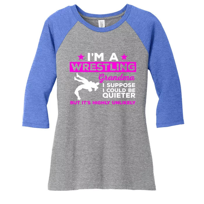 Funny Wrestling Grandma Meaningful Gift Could Be Quieter Gift Women's Tri-Blend 3/4-Sleeve Raglan Shirt