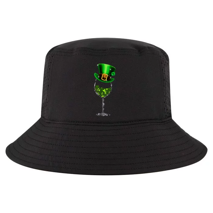 Funny Wine Glass Shamrock Irish Wine Lover St Patricks Day Cool Comfort Performance Bucket Hat